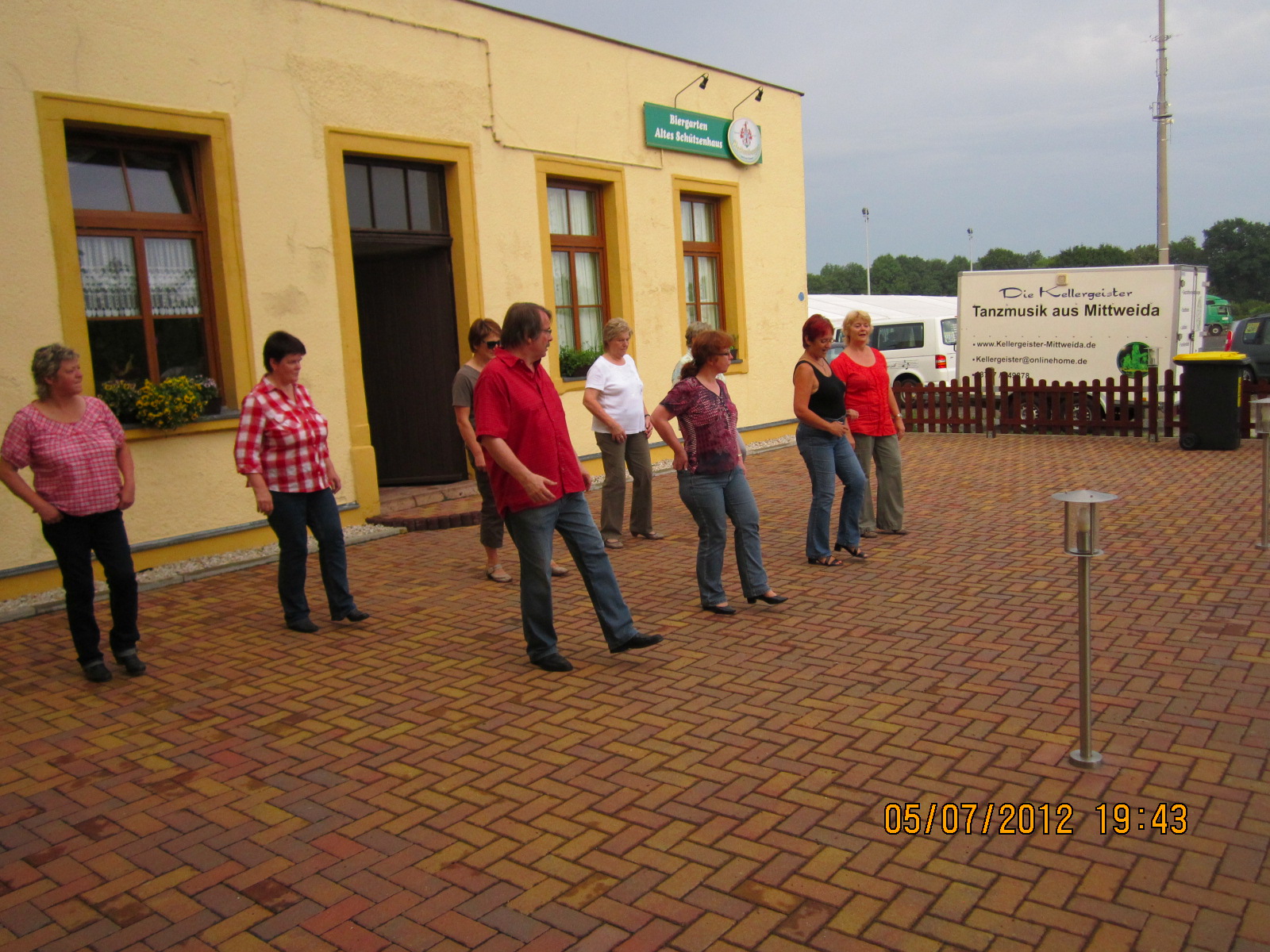 Training im Biergarten